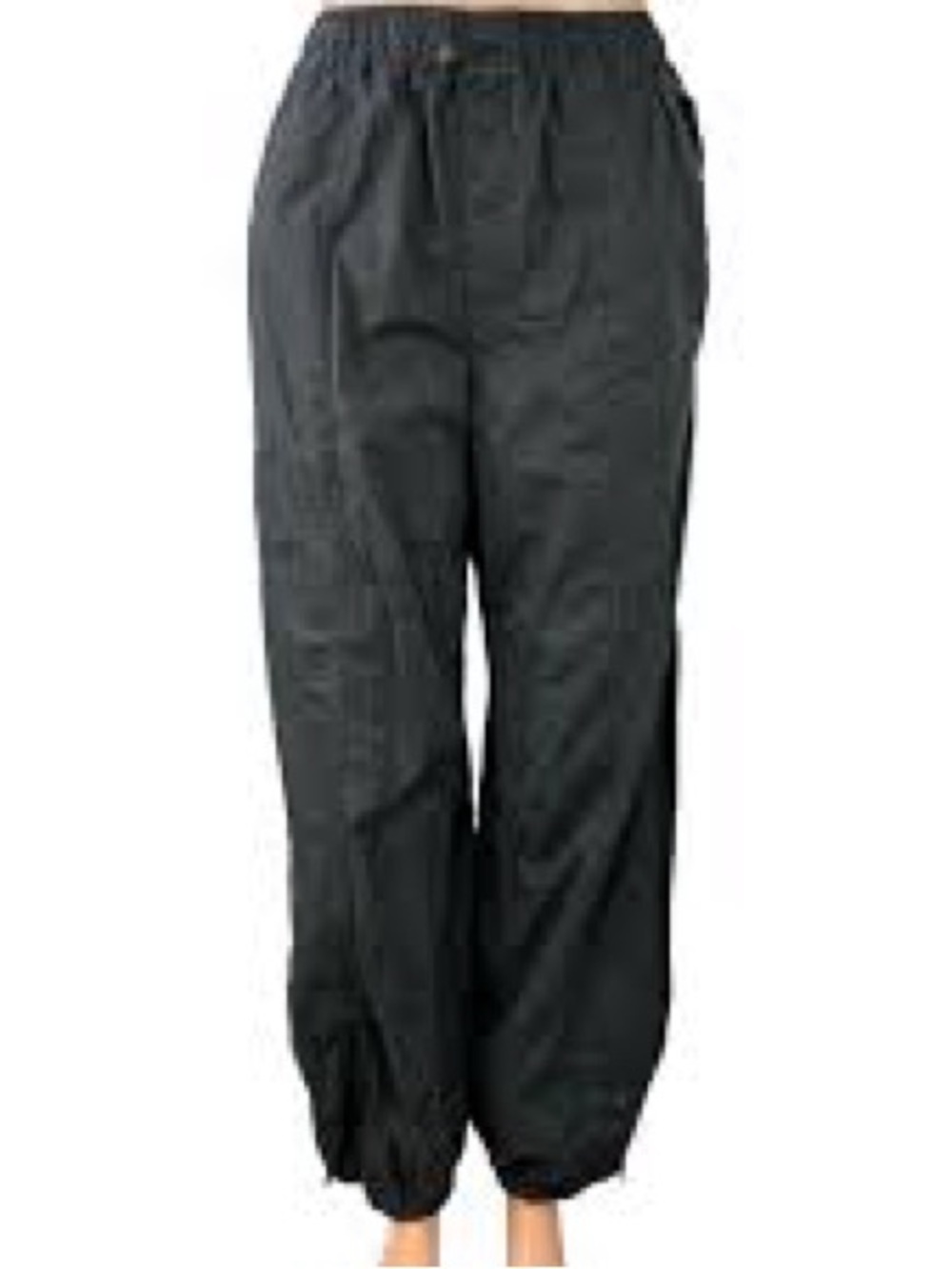 Zara nylon black jogger pants elastic waist drawstring cuffs women’s size XS
